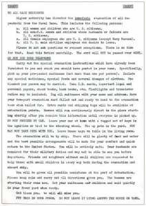Evacuation notice, Guantánamo Bay naval base, October 22, 1962. 