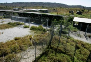 Camp X-Ray, the first location where detainees were held at the United States Naval Base in Guantanamo Bay, Cuba stands empty and overgrown January 17, 2006.