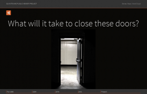 An interactive timeline depicting the various attempts to "close" Guantánamo Bay, one of our three digital projects.